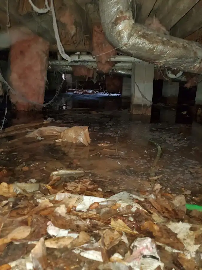 Crawl space flood assessment for Commercial Water Damage Restoration in Blacksburg